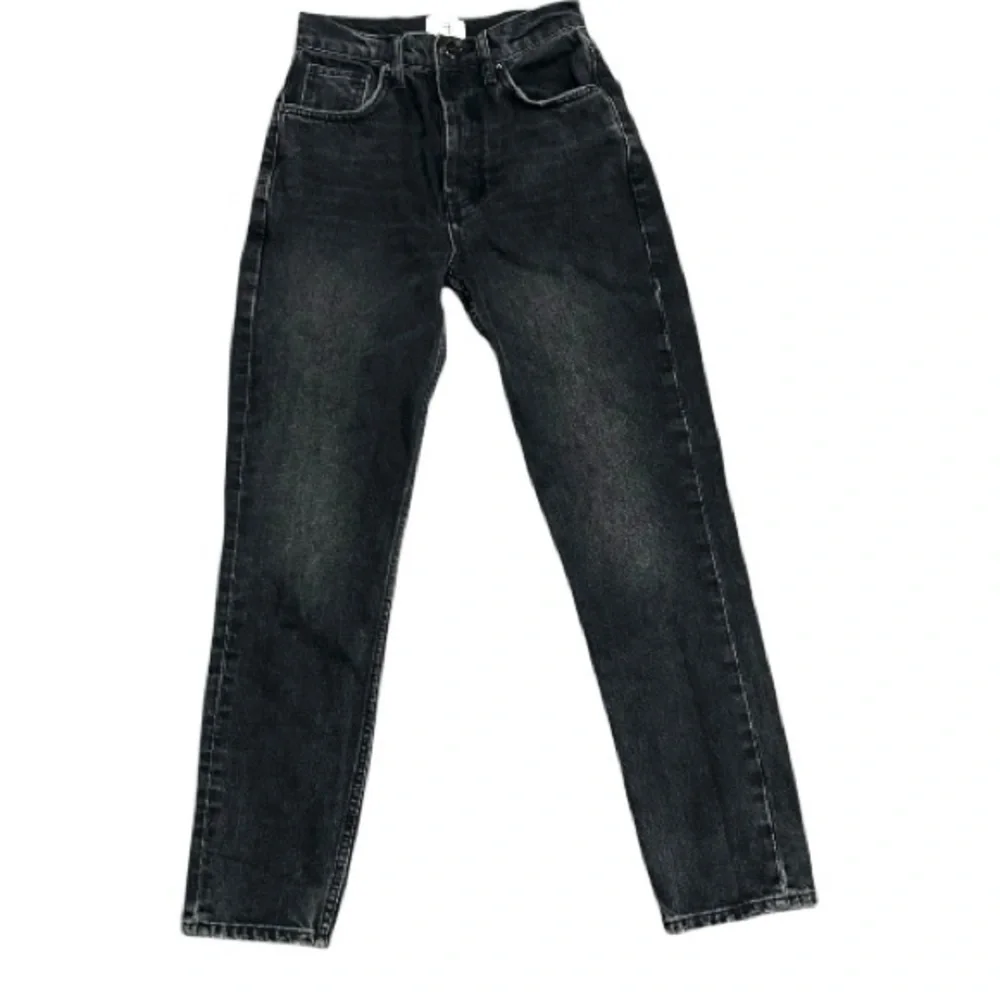 Anine Bing Sonya Straight Leg Jeans Dark Charcoal Size 24
